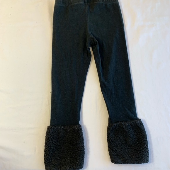 Girls size 4T black leggings with “fur” muff at the end of each leg winter - Picture 2 of 5